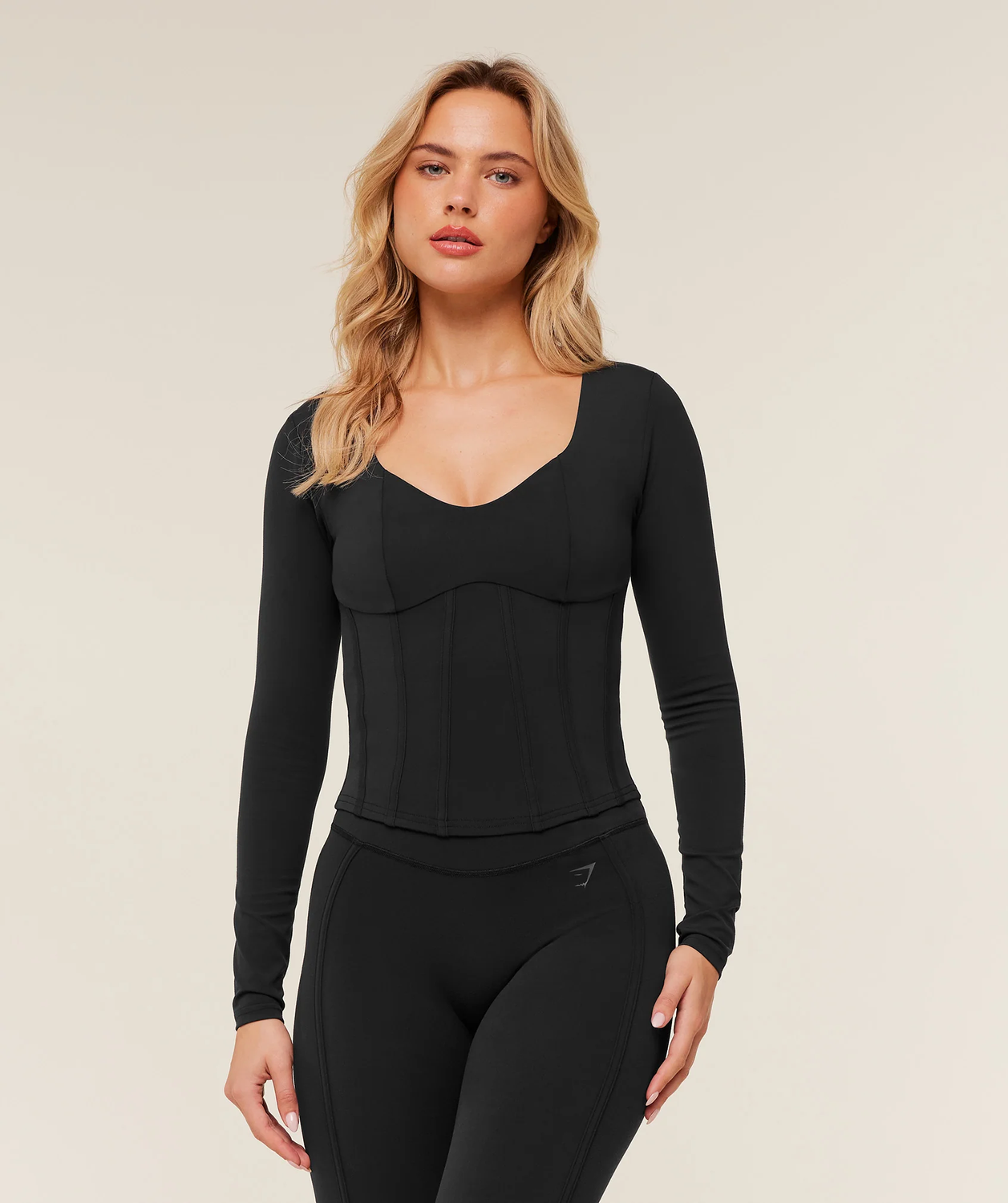 Corset Long Sleeve Crop Top