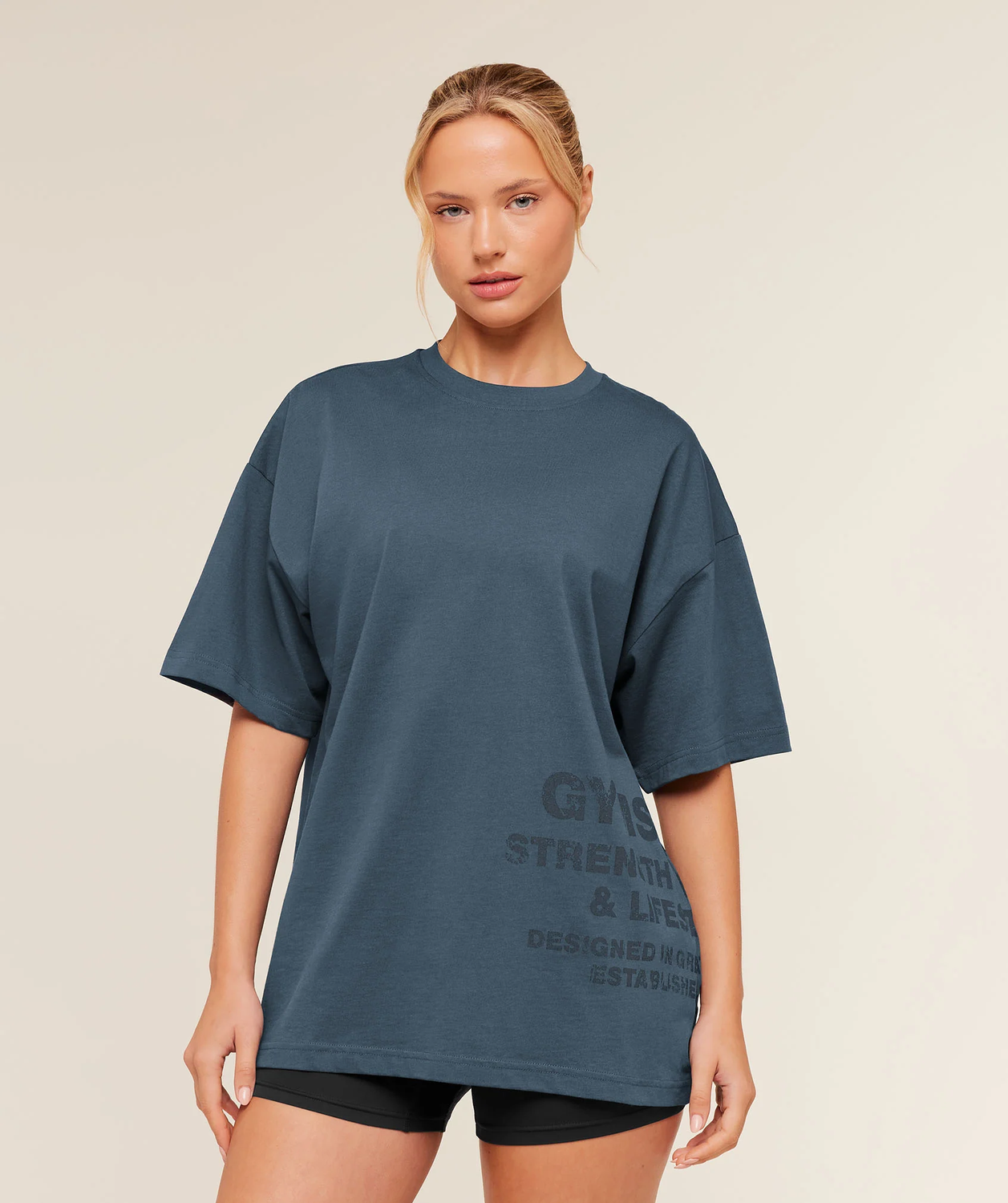 Stacked Graphic Short Sleeve T-Shirt Oversized Fit