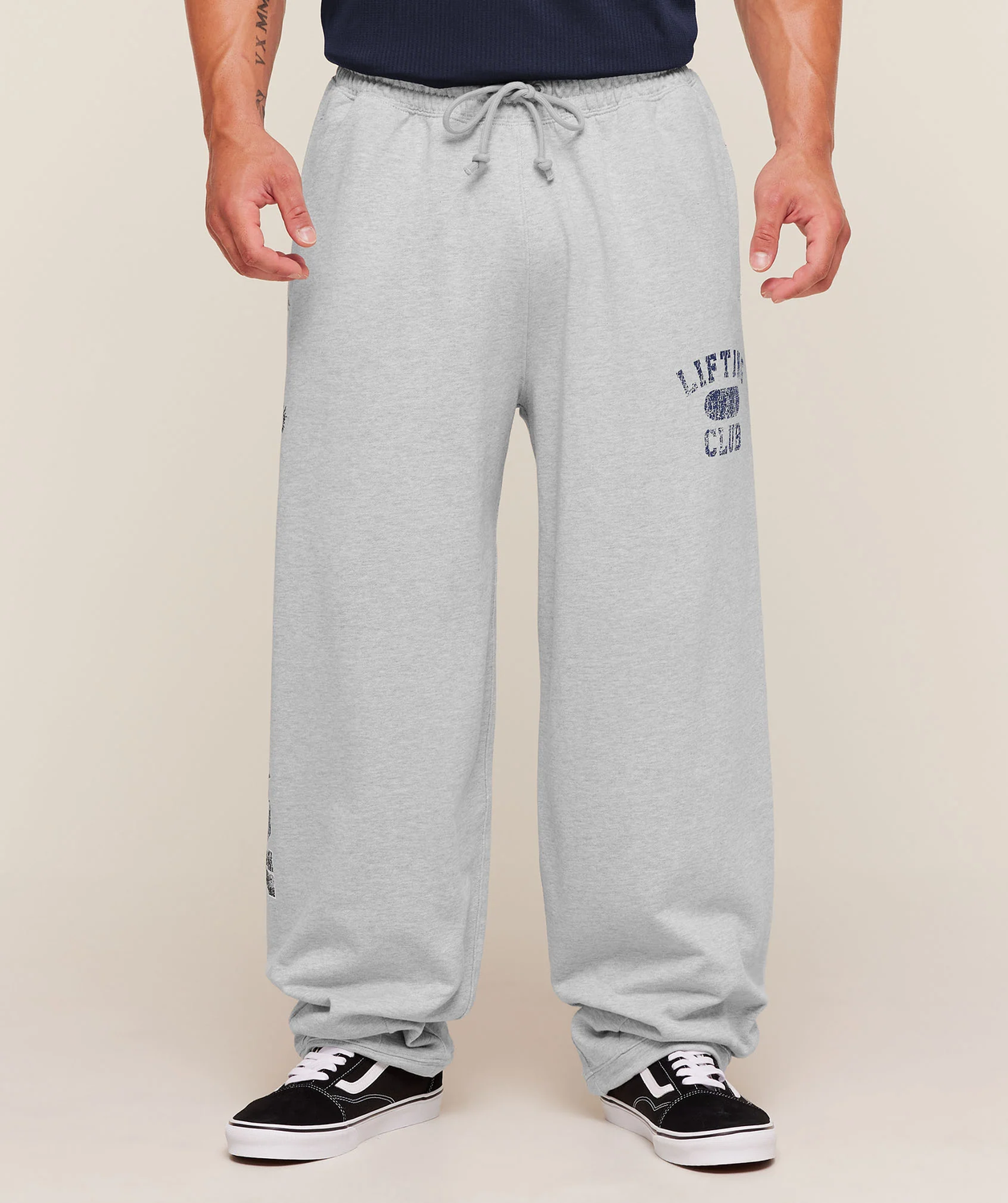 Retro Collegiate Graphic Wide Leg Pants Oversized Fit