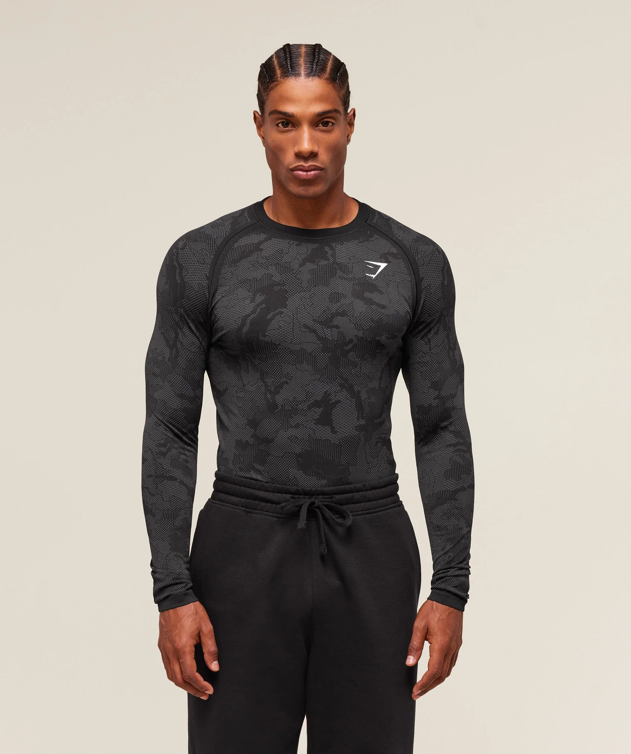 Geo Seamless Long Sleeve T-Shirt Slim Fit
