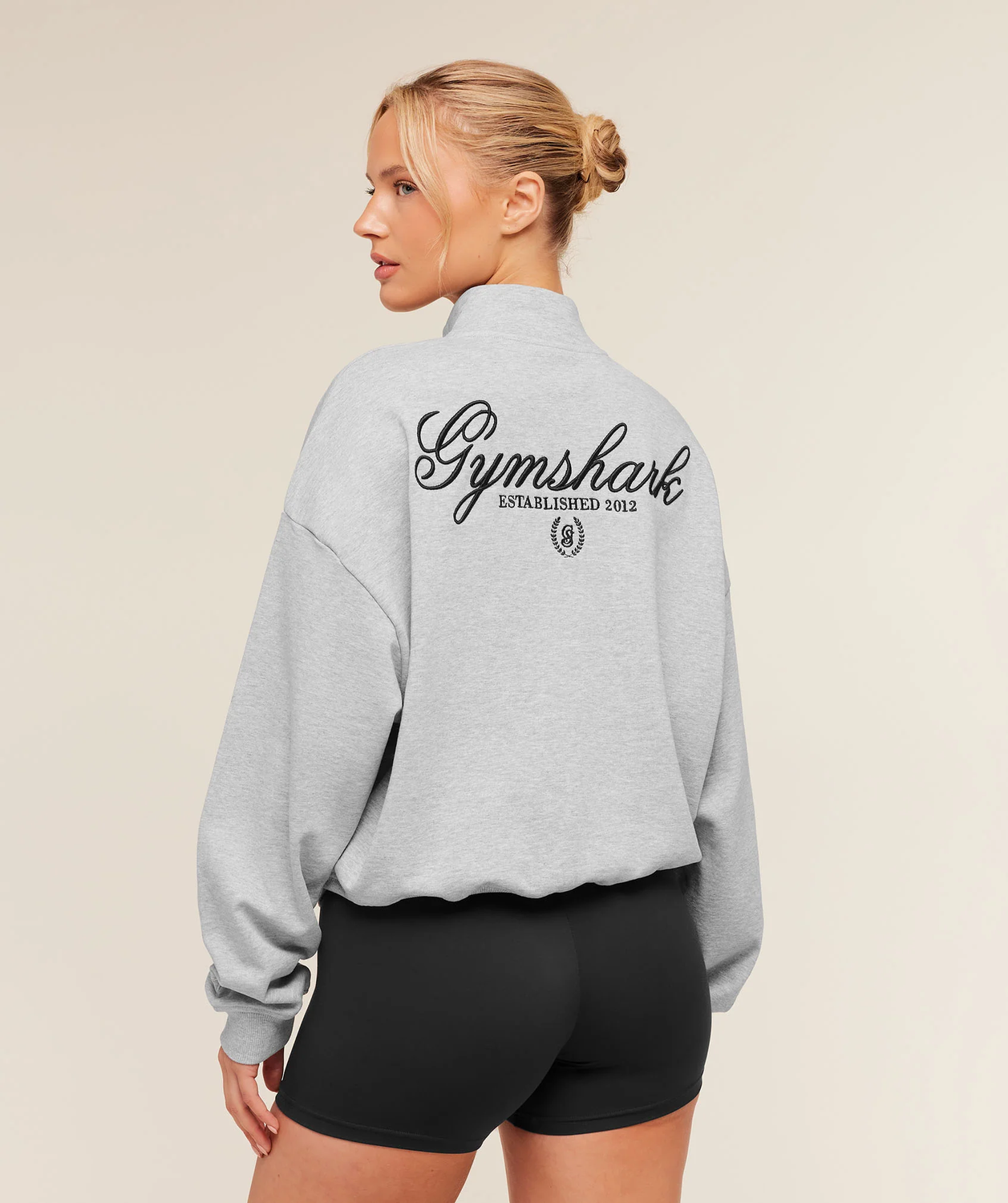 Script Embroidery Oversized Zip Through Oversized Fit