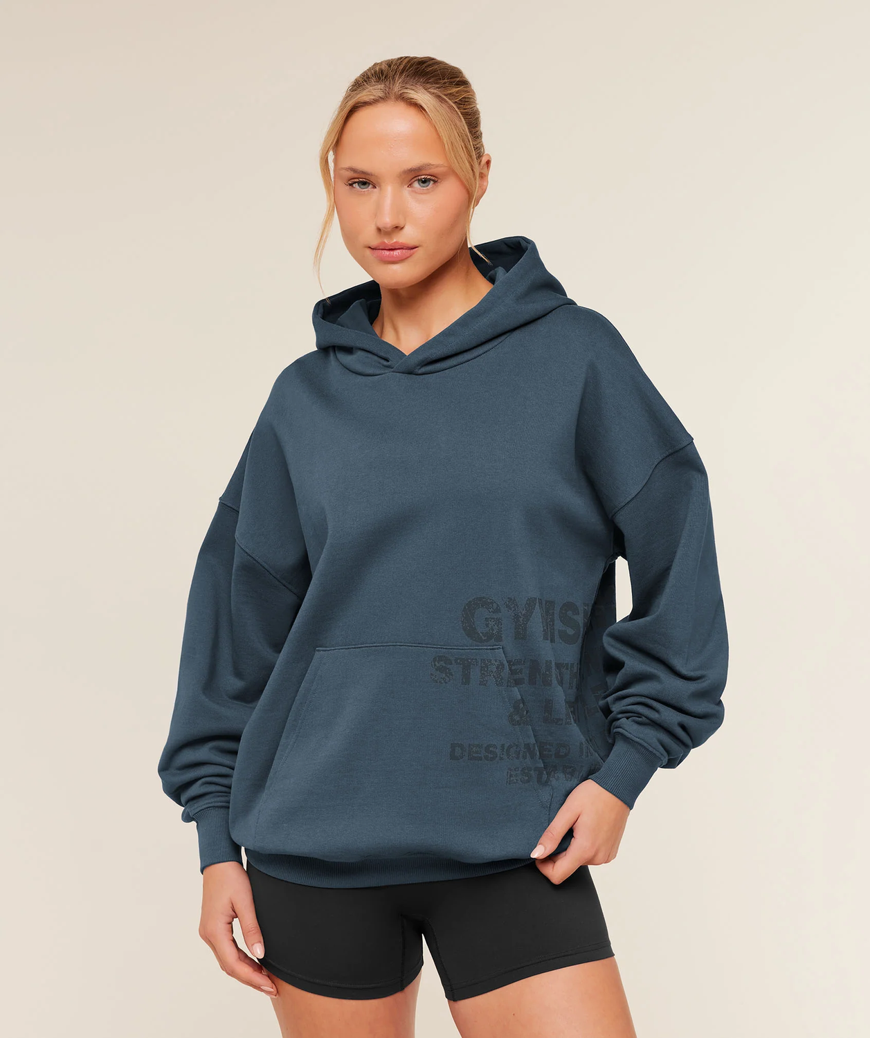 Stacked Graphic Hoodie Oversized Fit