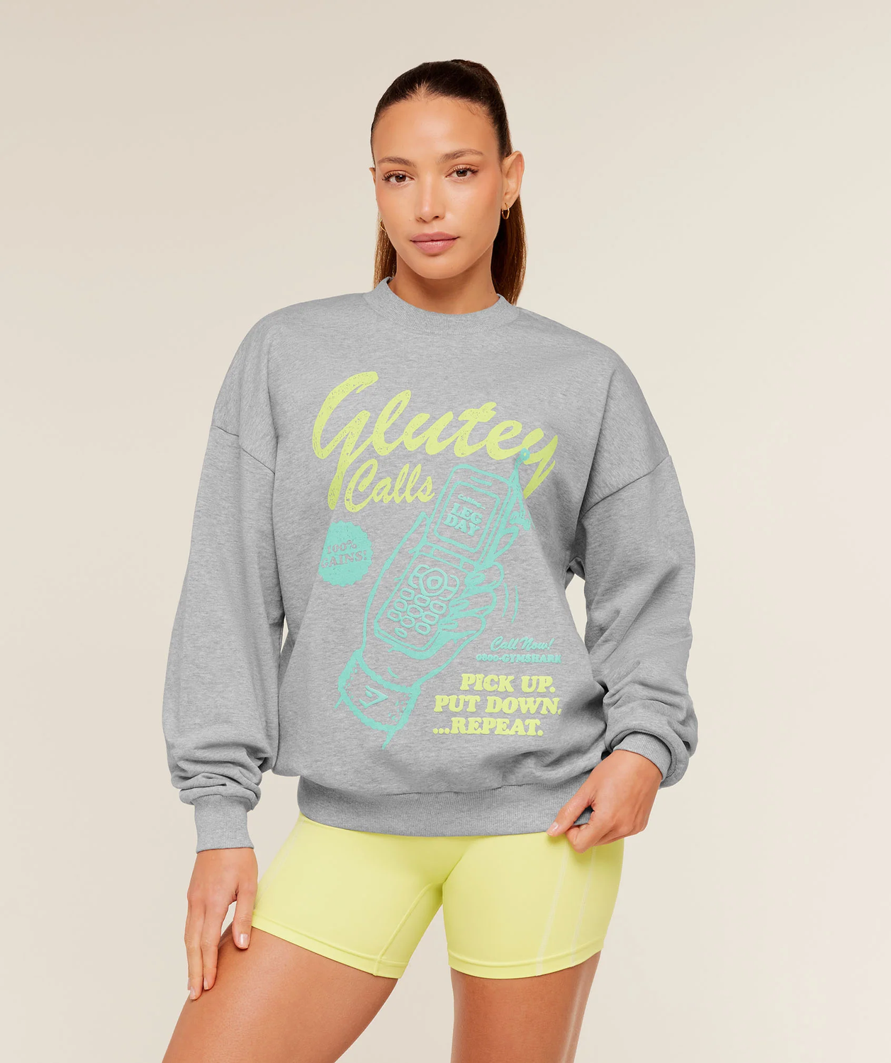 Glutey Calls Graphic Sweatshirt Oversized Fit