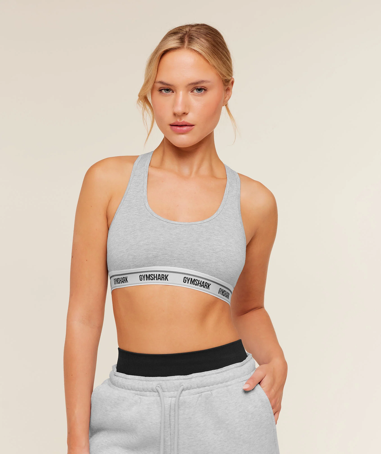 Elastic Branded Racerback Cotton Bralette