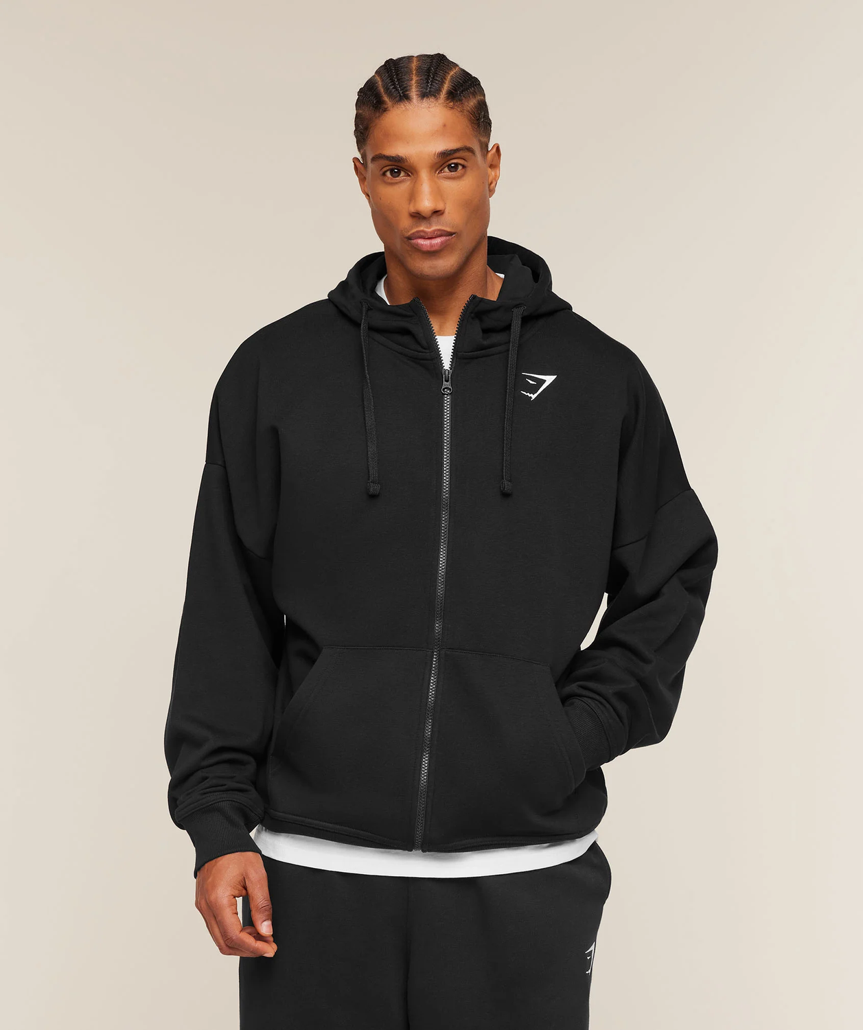 Crest Oversized Zip Up Hoodie