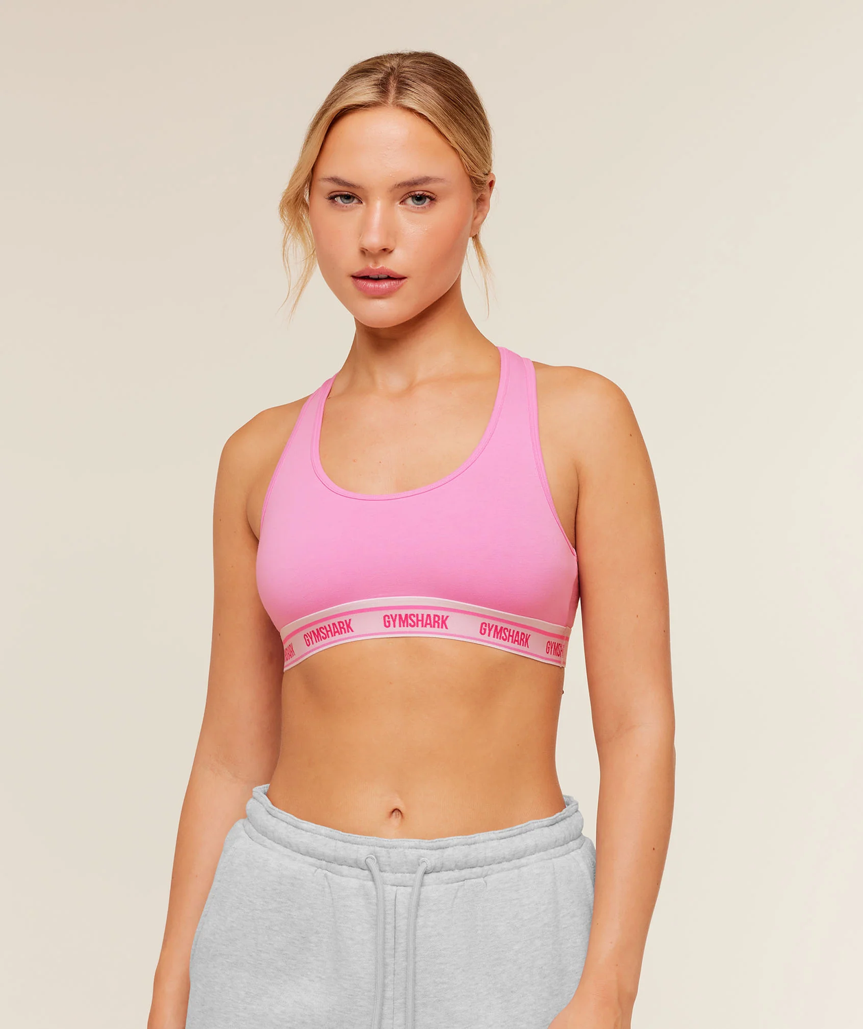 Elastic Branded Racerback Cotton Bralette