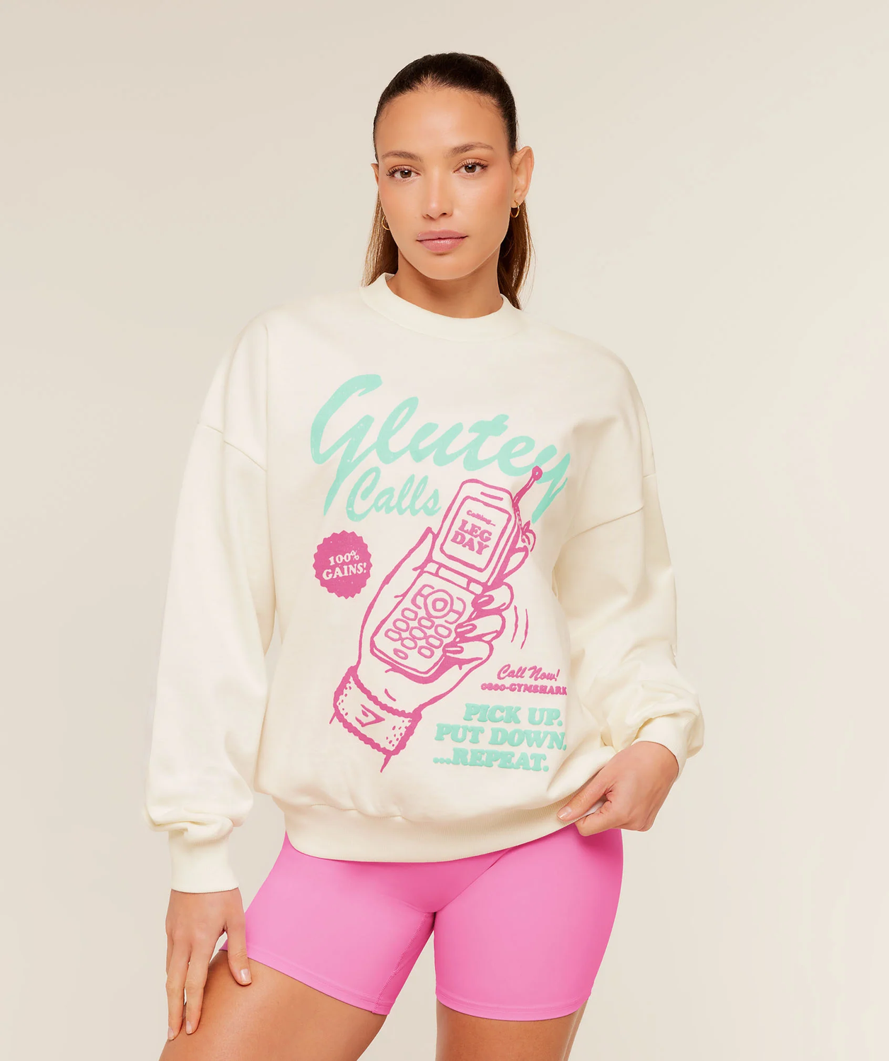 Glutey Calls Graphic Sweatshirt Oversized Fit